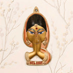 Welcome Lady Metal Wall Hanging - Colorful Decorative Door Art