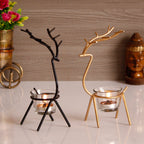 Deer Shape Metal Tea Light Holder Set