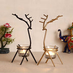 Deer Shape Metal Tea Light Holder Set