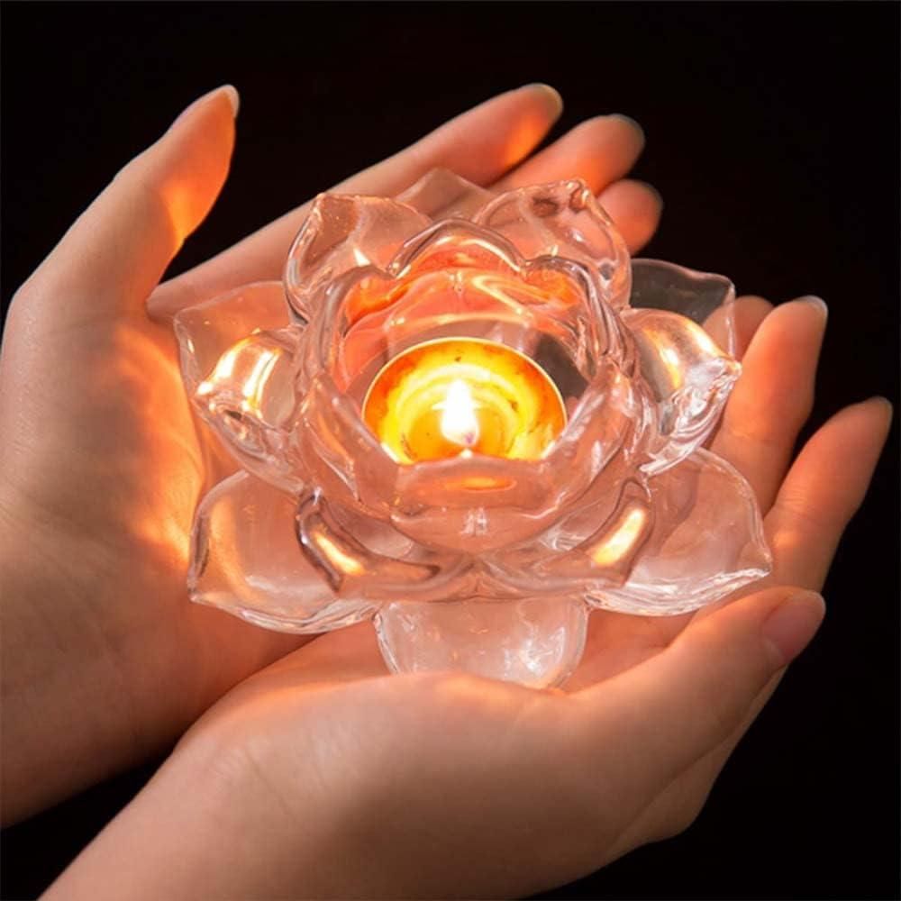 Glass Lotus Tea Light Holder