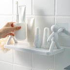 Wall-Mounted Bathroom Storage Shelf - No-Drill Installation Organizer