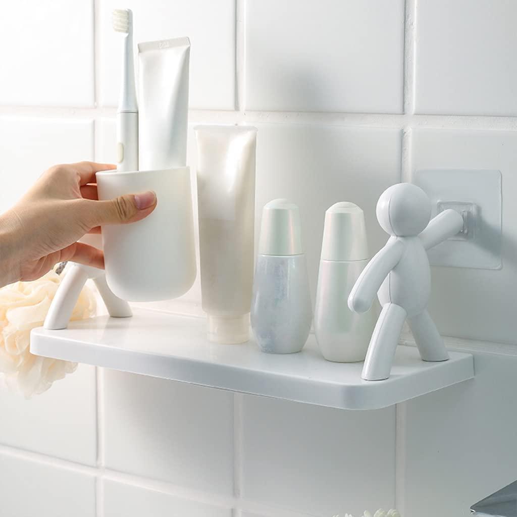 Wall-Mounted Bathroom Storage Shelf - No-Drill Installation Organizer