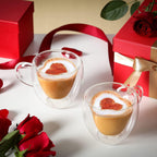 High Borosilicate Heart Shape Double Wall Glass