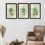 Watercolour Flower Pot Wall Art - Set of 3 UV Printed Paintings