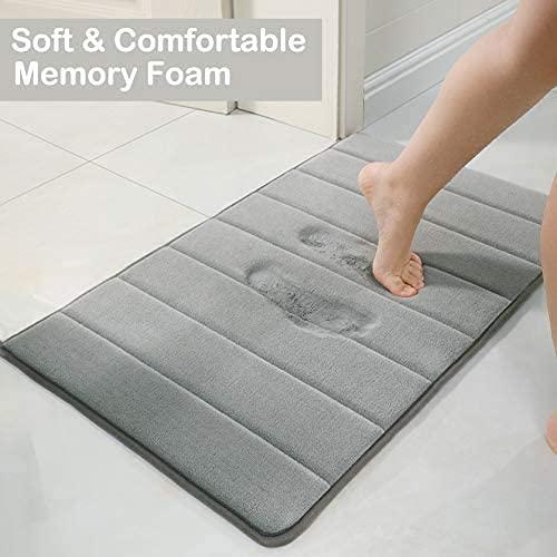 Memory Foam Bath Mat - Water Absorbent Non-Slip Bathroom Rug
