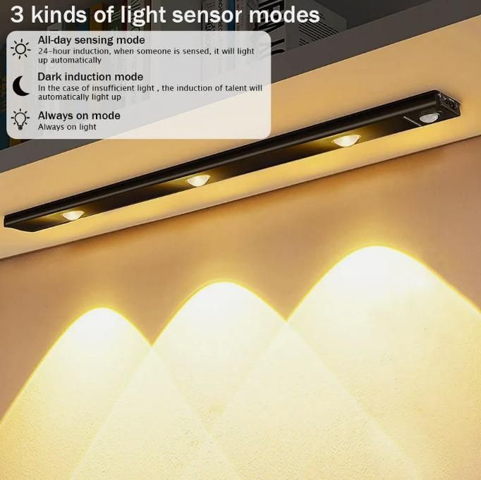 LED PIR Motion Sensor Cabinet Light - USB Rechargeable Under Cabinet Lighting