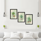 Watercolour Flower Pot Wall Art - Set of 3 UV Printed Paintings