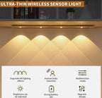 LED PIR Motion Sensor Cabinet Light - USB Rechargeable Under Cabinet Lighting