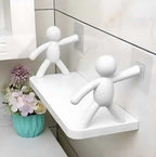 Wall-Mounted Bathroom Storage Shelf - No-Drill Installation Organizer
