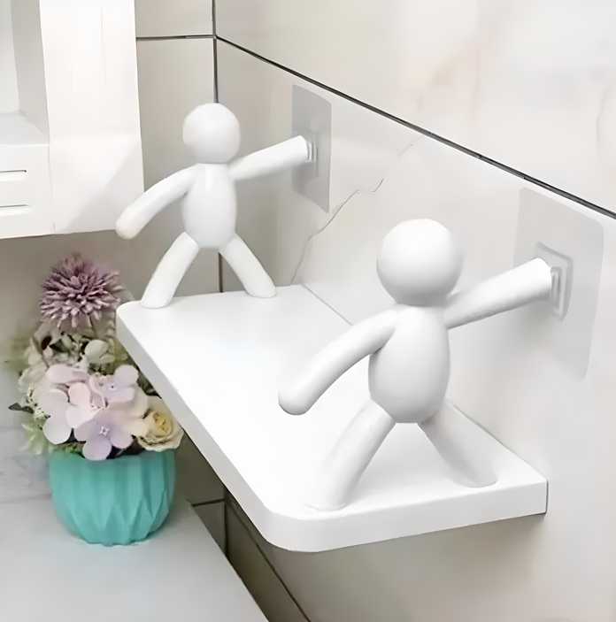 Wall-Mounted Bathroom Storage Shelf - No-Drill Installation Organizer