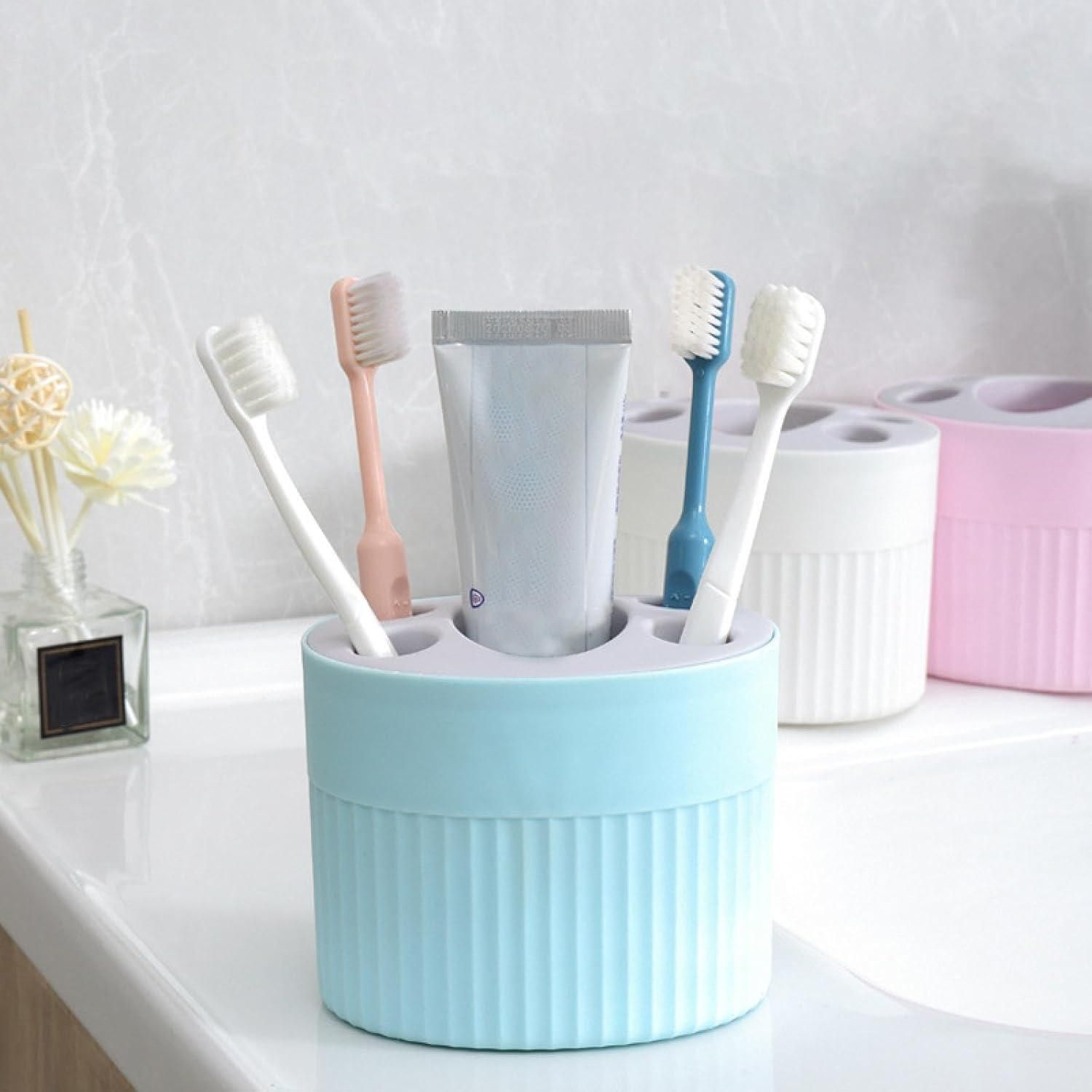 Multi-Purpose Bathroom Organizer - Toothbrush & Makeup Storage Holder