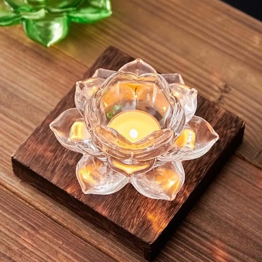 Glass Lotus Tea Light Holder
