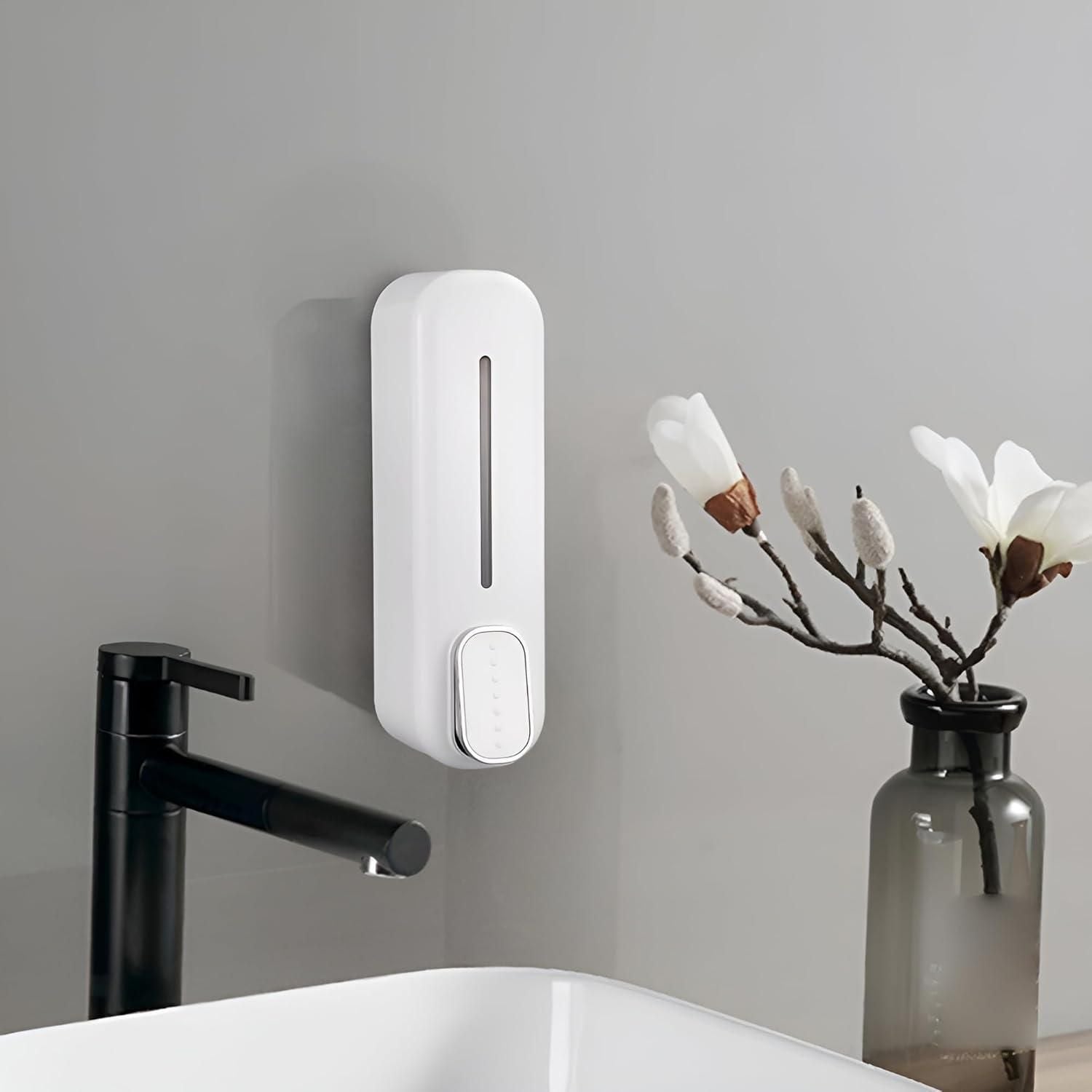 Manual Wall-Mounted Soap Dispenser - Press Action Bathroom Dispenser