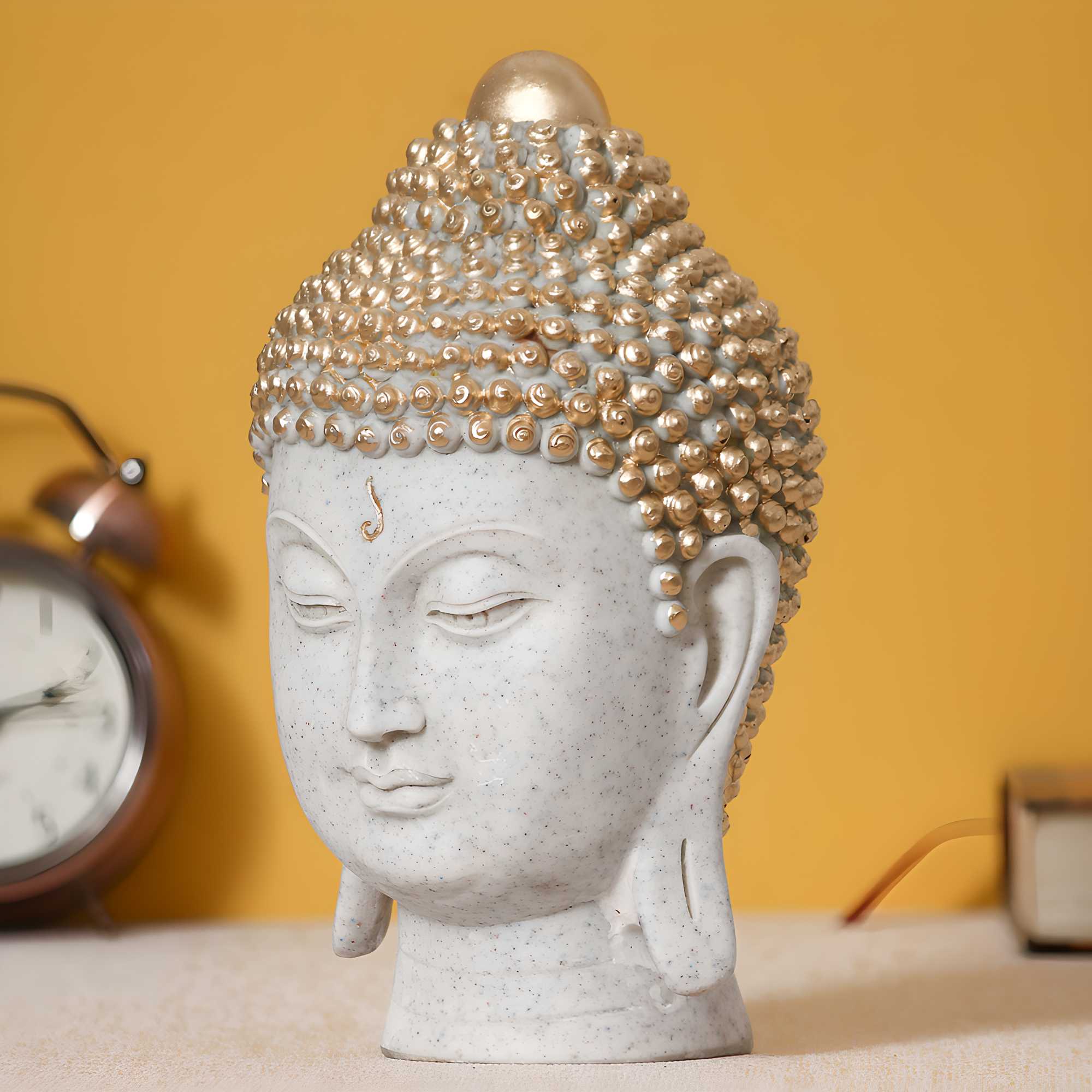 Zen Harmony - Handcrafted Buddha Head Sculpture