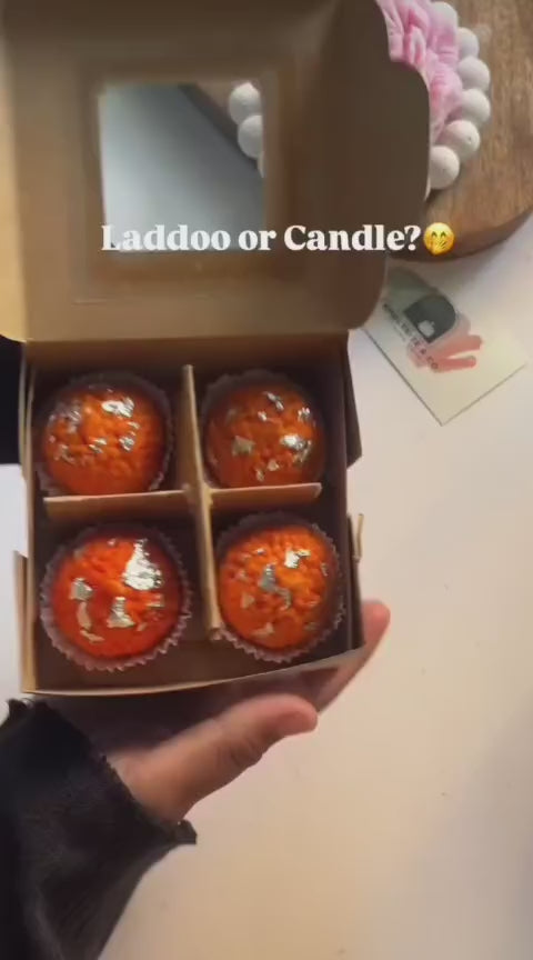 Laddoo Shape Candle Pack of 8